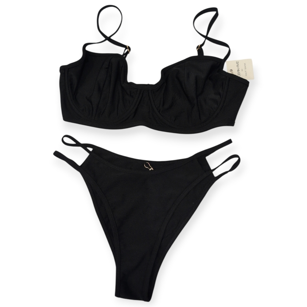 NWT Riot Swim Leilani 2-Piece Luxe Bikini Set | Black Medium